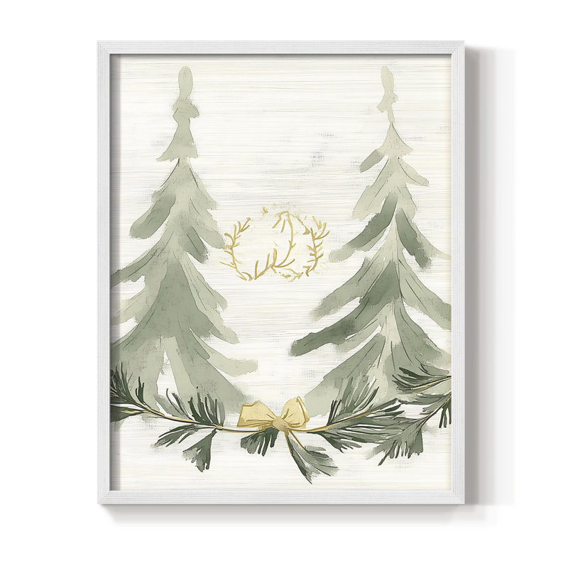 «Christmas Holiday Art», reproduction encadrée Ccclxxii - bois massif, H 30 po x l 24 po, Blanc