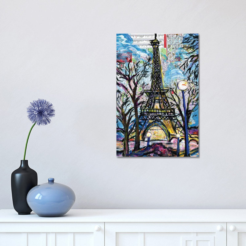 " Eiffel Tower " Painting, 18" H x 12" W x 1.5" D