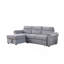 Canapé-lit modulaire réversible en tissu de velours gris 96,5 po Ashton