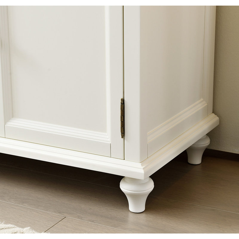 American-Style White Three-Door Buffet Table