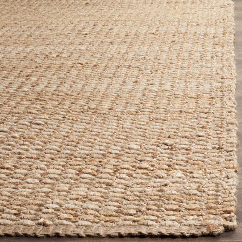 Tapis de couleur unie en jute tissé à la main Uma, Rectangle 6 pi x 9 pi