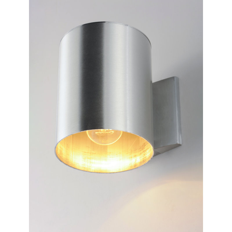 Barbara Aluminum Wall Light, Brushed Aluminum, 7.25" H x 5" W x 6.25" D