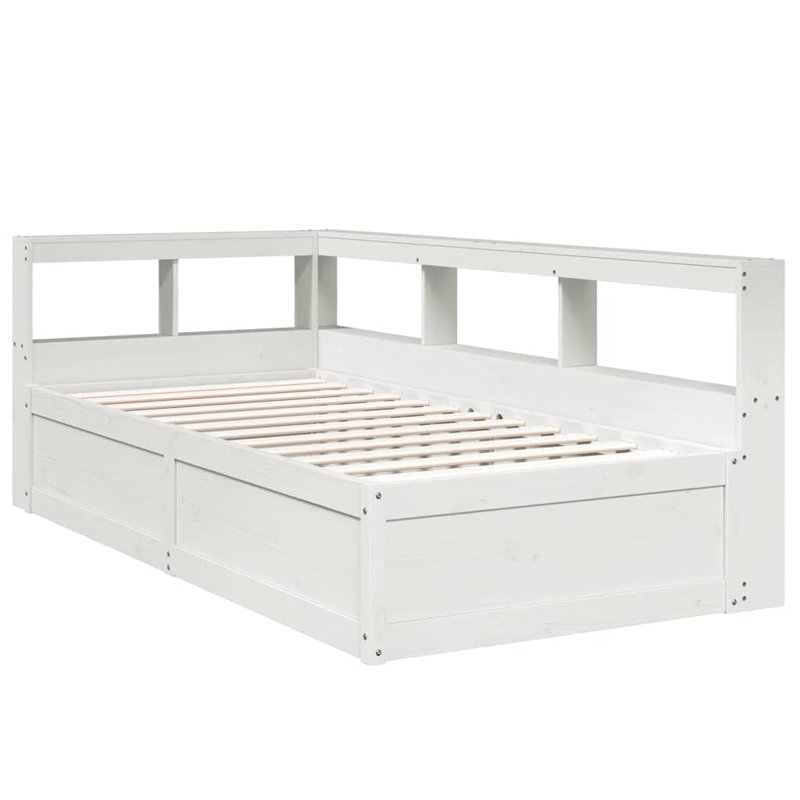 Solid Wood Storage Bed, White
