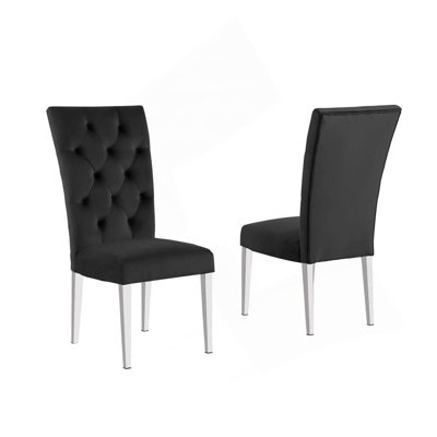 Ensemble de 2 chaises de salle à manger rembourrées Modern Velvet