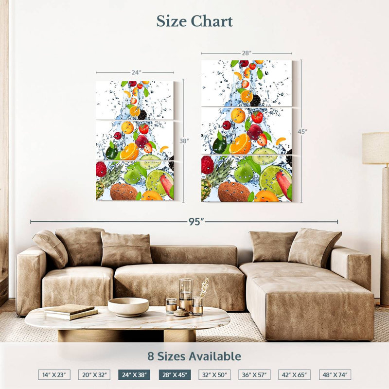 Yarlin Fruit Water Splash, 45" H x 28" W
