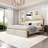 Axyl Bed Frame with 2 Storage Drawers, LED Bed Frame with 2-Tier Storage Headboard&Charging Station, Metal Platform Bed Frame, No Box Spring Needed-1118815816-1118815810