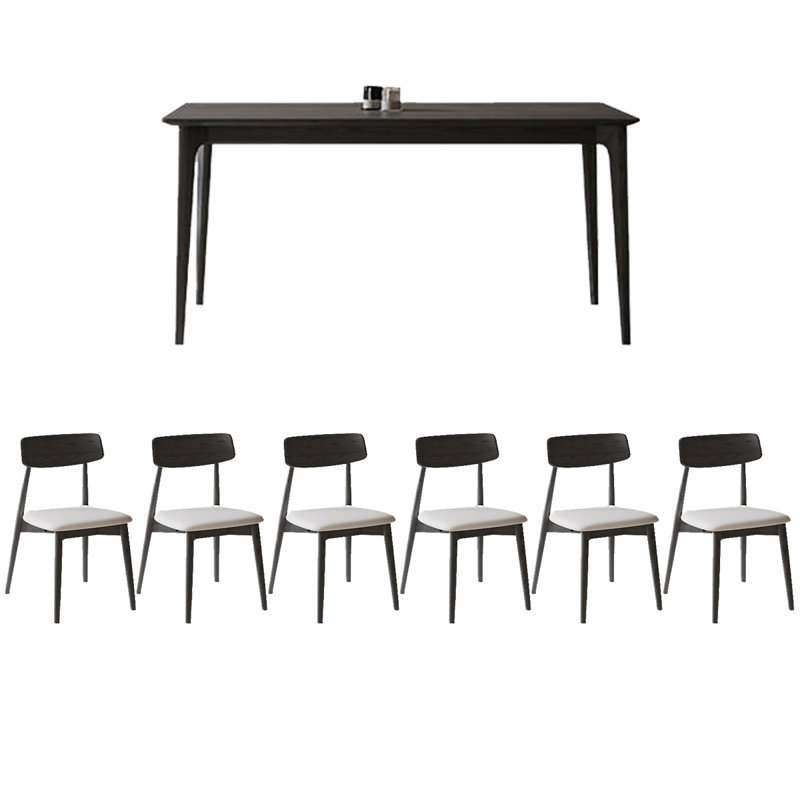 6 - Person Four Leg Dining Set, 29.53"H x 62.99"L x 31.5"W
