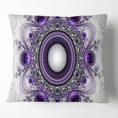 Fractal Pattern with Circles - Abstract Printed Pillow