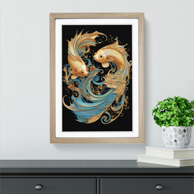 Siamese Fighting Fish Nouveau - Framed Print