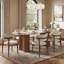 Chaises de salle à manger modernes de style Mid-Century beige, chaises de cuisine en bois de chêne massif brun pour la salle à manger, similicuir blanc cassé, aucun assemblage requis-710856563