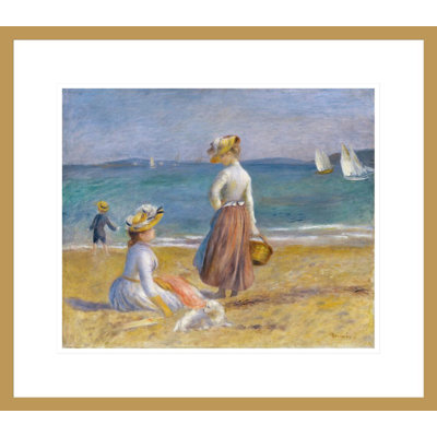 «Chiffres sur la plage» par Pierre-Auguste Renoir - Impression giclée encadrée