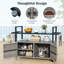 Outdoor Bar Cart With Tempered Glass Top Storage Cabinet & 8 Hooks For Porch-904535147