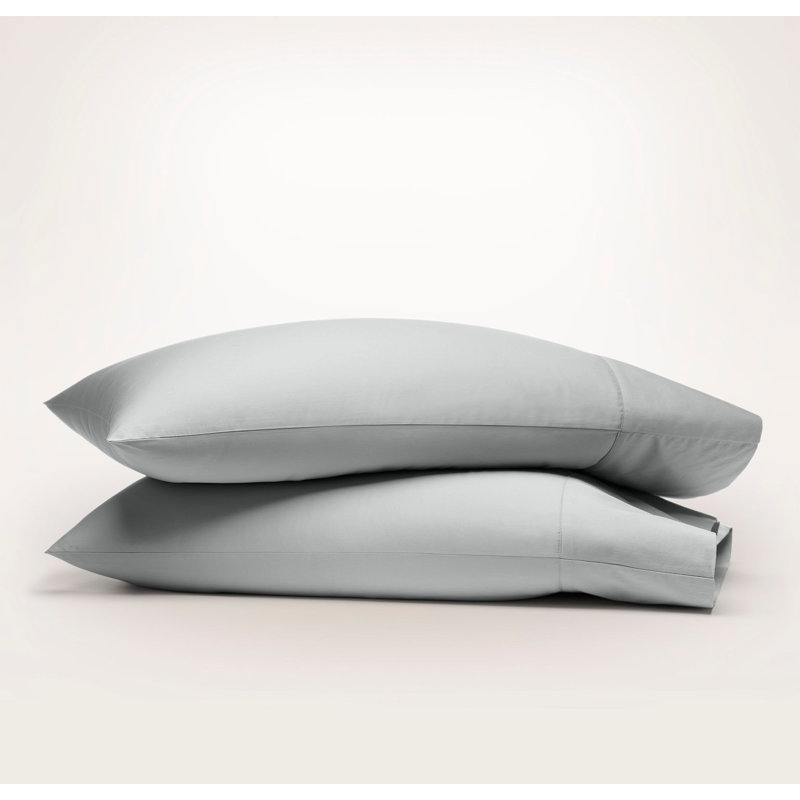Percale Hemmed Pillowcase Set, King Pillowcase, Shore