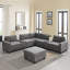 Canapé de coin avec pouf (gris)-1245742213