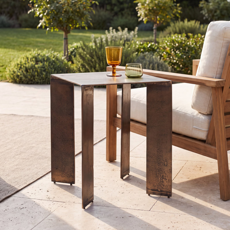 Midtown Reade Brass Outdoor Accent Table