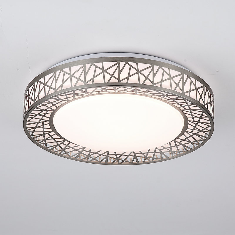 Chic Iron Bird's Nest LED Ceiling Light 5-Class Dimmble, 3.5" H x 12" W x 12" D, Brushed Nickel