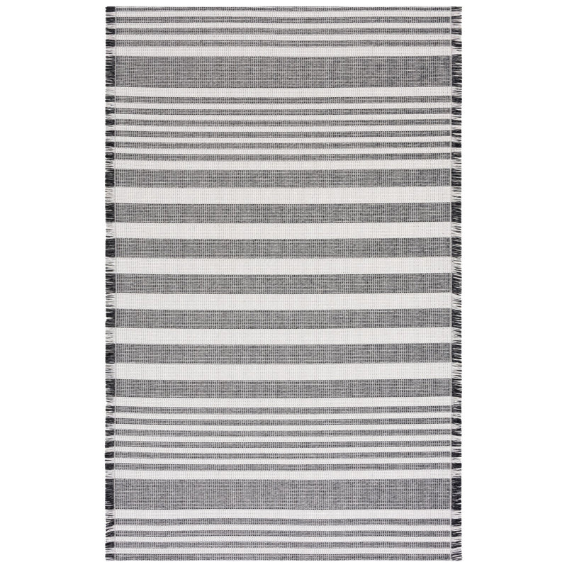 Tapis ivoire / noir Leiner, Rectangle 5 pi x 7 pi 7 po