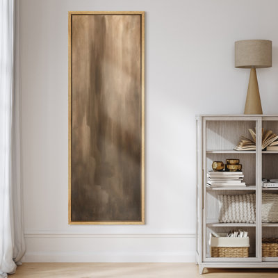 «Warm Minimalist sépia», art mural vertical sur toile encadrée