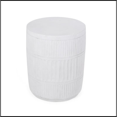 Table de bout d'extérieur résistante aux intempéries avec conception cannelée pour une utilisation moderne et polyvalente