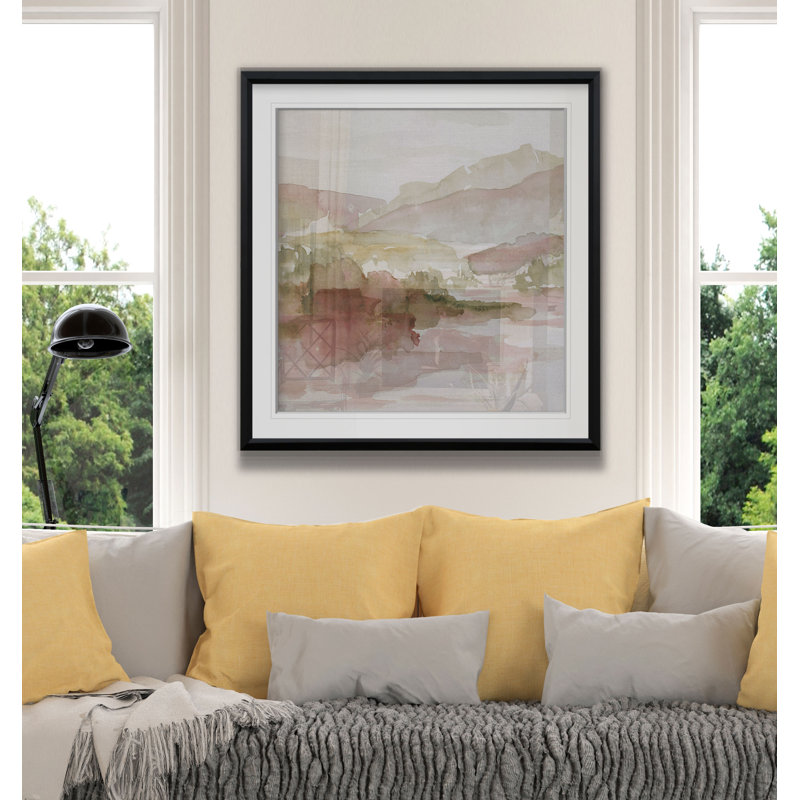 " Windscape II ", 17.5" H x 17.5" W x 1.5" D, Black Framed