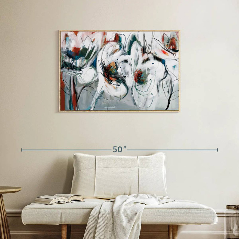 Danse d'hiver, Cadre flottant en bois naturel, 37 po x 25 po