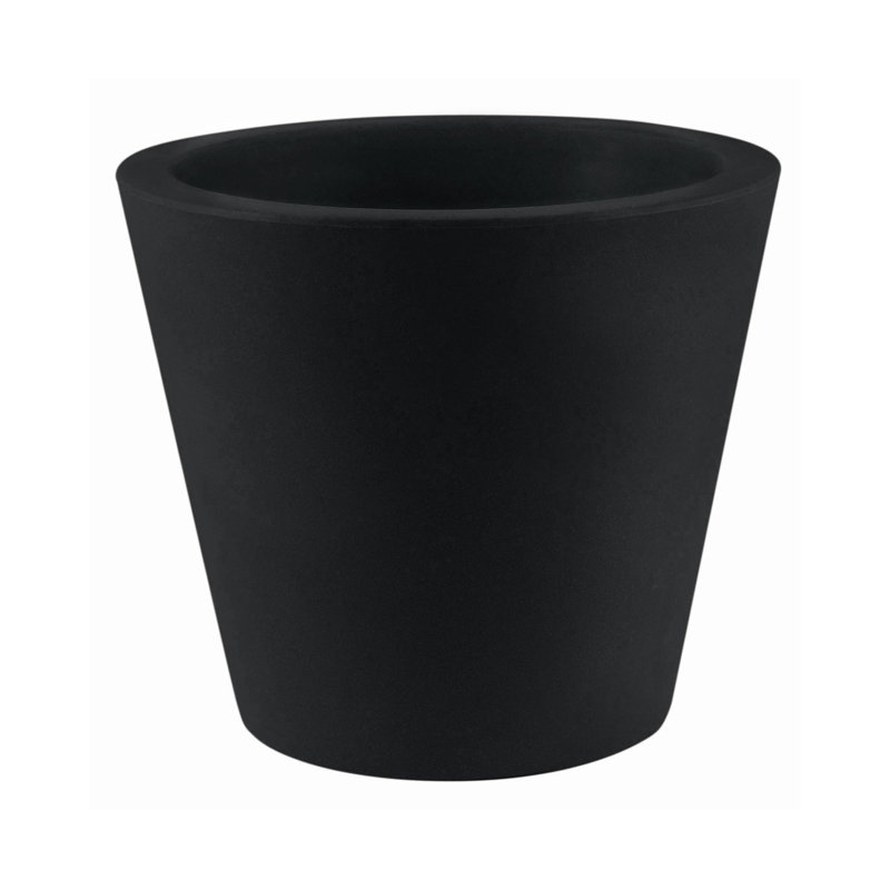 Cone Resin Pot Planter, 47.25" H x 23.5" W x 23.5" D, Black