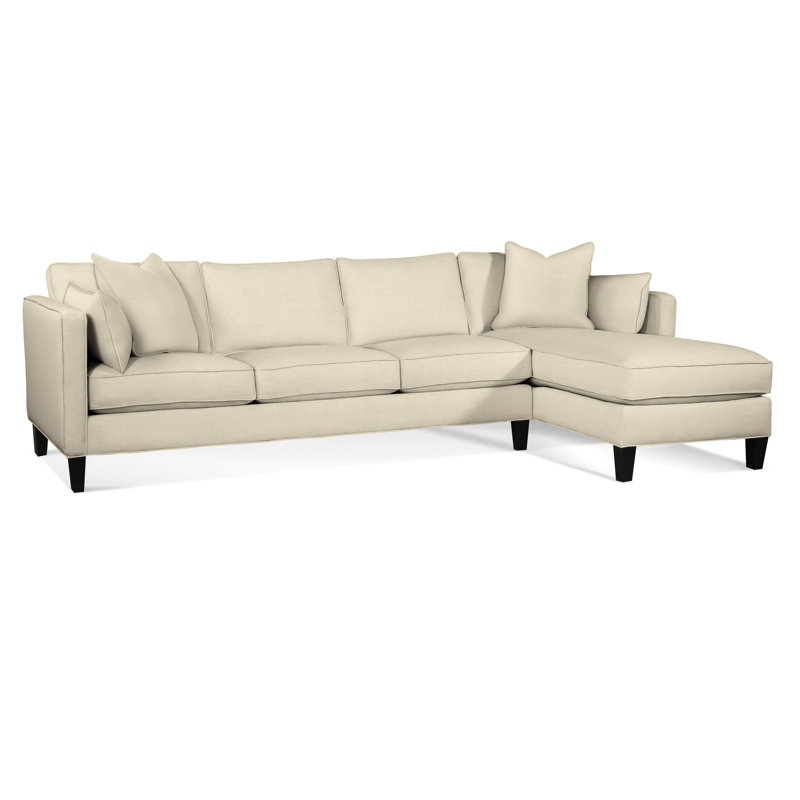 Lenox Chaise Sectional, Black, Right Hand Facing, Blue Chenille/Velvet Solid; 0809-63
