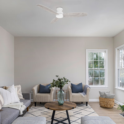  60" 3 Blades Flush Mount Ceiling Fan with Remote Control, without Light
