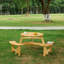 Table de pique-nique ronde pour 6 personnes avec 3 bancs intégrés-544657289