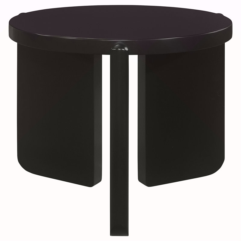 Harrison Black Round Solid Wood End Table