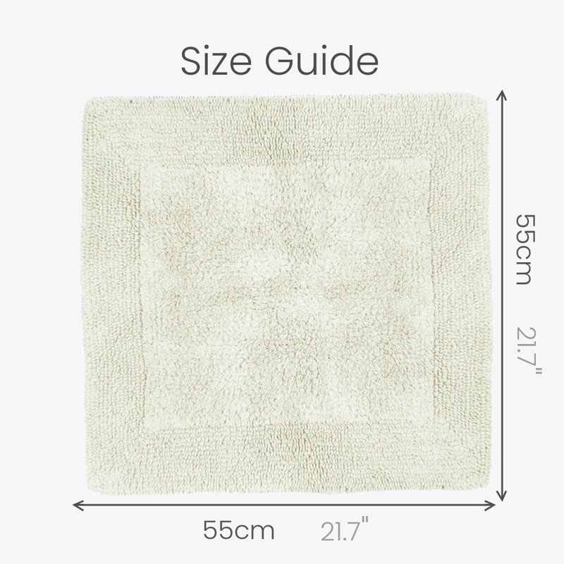 Nagelly Reversible Square Bath Mat, Cream