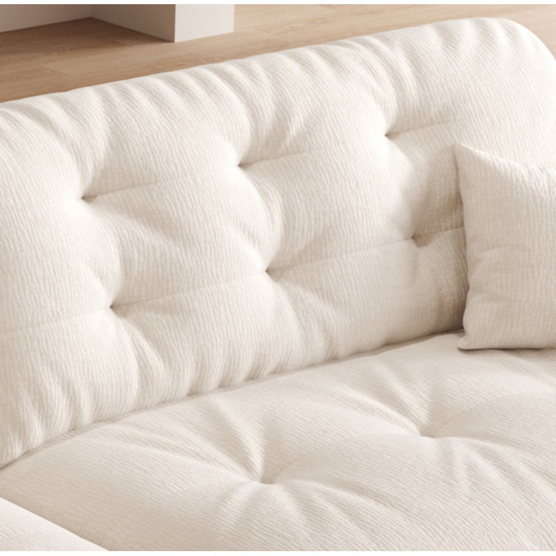Canapé moderne simple et créatif, 4, H 35,43 po x l 122,05 po x P 40,55 po, Blanc cassé / blanc