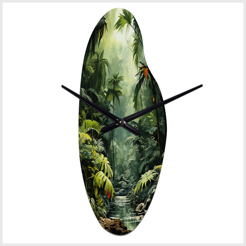 Horloge murale en métal Errai Sounds Of The Jungle - Jungle, Grand