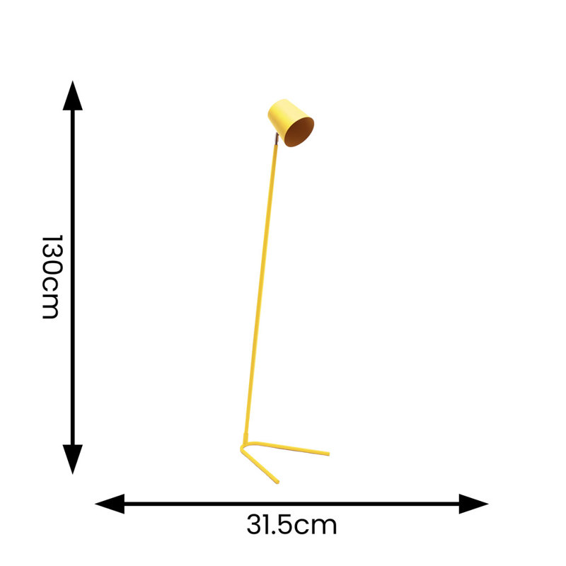 Rikkilee Task Floor Lamp, Mustard