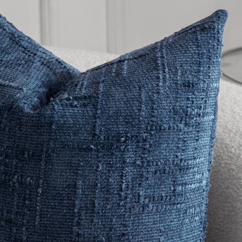 Housses de coussin en chenille texturée, Carré 18 po, Bleu