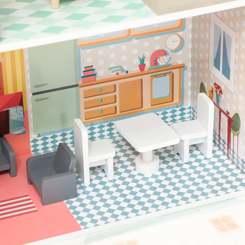 AIYAPLAY Dolls House with 13 Furniture Pieces and Accessories