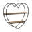 Elise Heart-Shaped Metal and Wood Wall Shelf with Iron Frame and Plywood Shelves, Decorative Hanging Storage with Sturdy Design for Functional Display-212130917