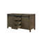 60 po Large, brun rustique, meuble-lavabo double, mécanisme de fermeture en douceur, tiroirs, deux armoires, trois tablettes ouvertes, bois massif, contreplaqué E0, prêt à être installé