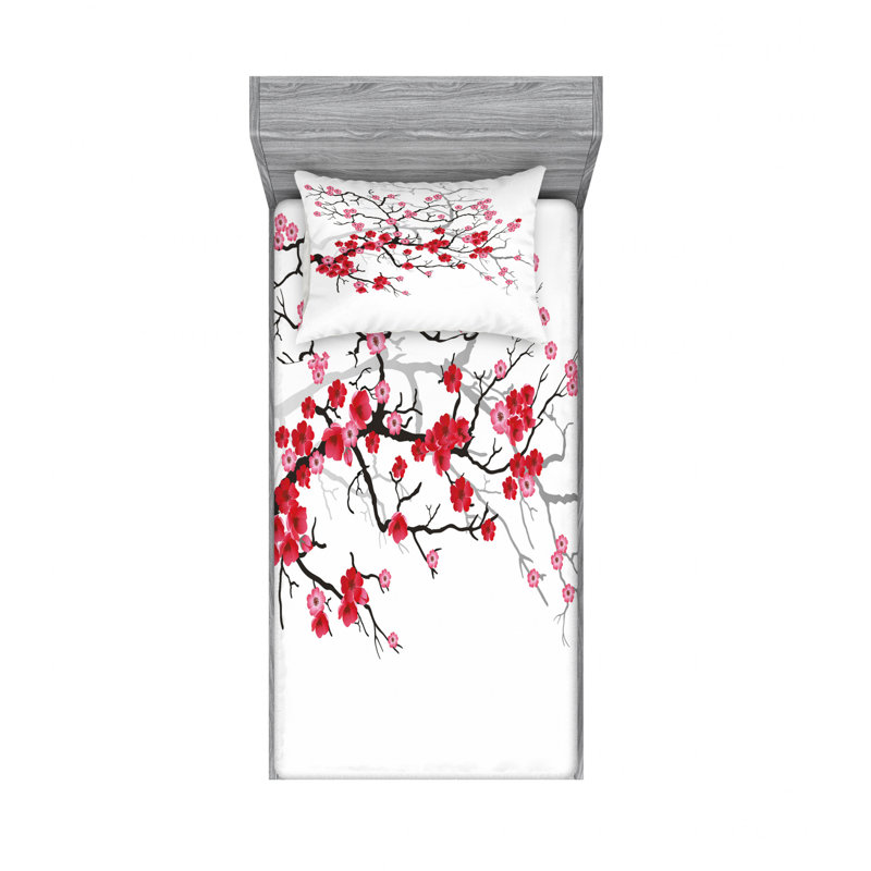 Microfiber Abstract Sheet Set, Twin XL Sheet Set with Fitted Sheet