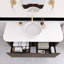 48 po Meuble-lavabo mural simple en noyer foncé flottant avec plateau en marbre artificiel-535989325