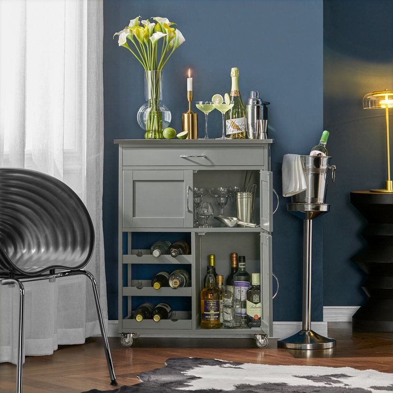 Erland Kitchen Trolley, Grey/Silver, Stainless steel