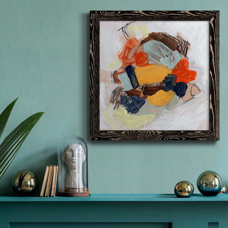 Toile encadrée de qualité supérieure - Prêt à accrocher, H 35,5 po x l 35,5 po x P 1,5 po, Papier encadré noir vieilli