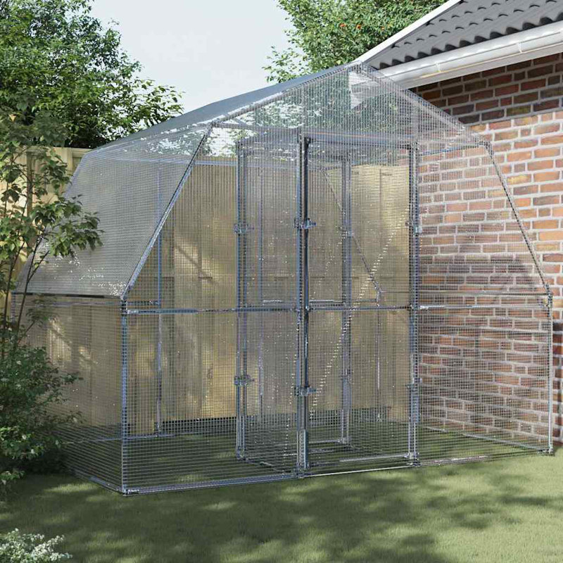 Cage à oiseau 2 pièces avec toit et porte en acier galvanisé Tucker Murphy Pet ™