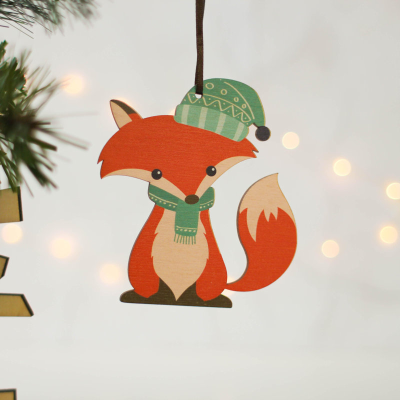 9cm Wood Holiday Shaped Ornament