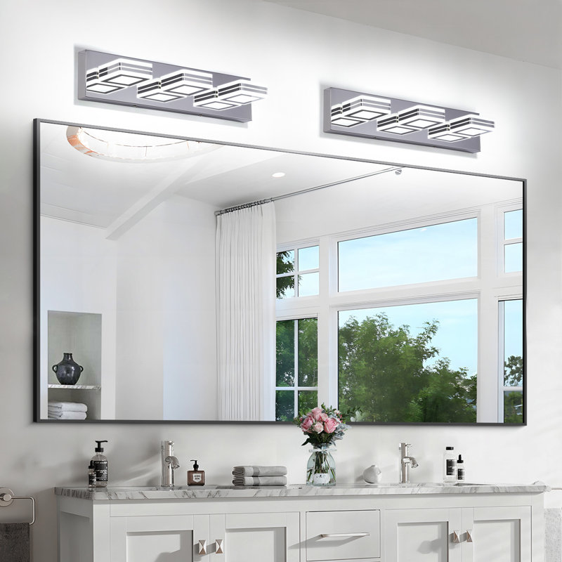 Éclairage de meuble-lavabo moderne à intensité variable pour salle de bain à DEL 3 lumières
