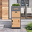 Outdoor Mailbox with Flower Bed, Lockable Parcel and Letter Storage Cabinet