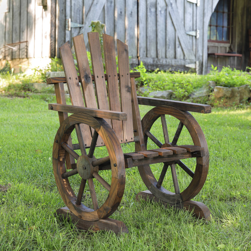 Outdoor Wagon Wheel Adirondack Chair
