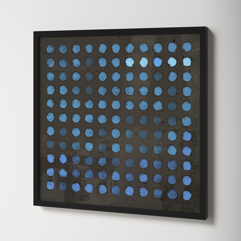 Squared Circles 5 by Jacques Pilon, 24" H x 24" W x 1.25" D, Black