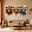 Animaux, trois ours dans un style aquarelle, ensemble de 3 impressions sur toile