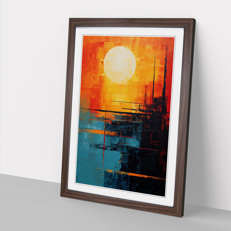 Sunset Abstract No.2 - Framed Print, Walnut, 46" H x 34" W x 2" D